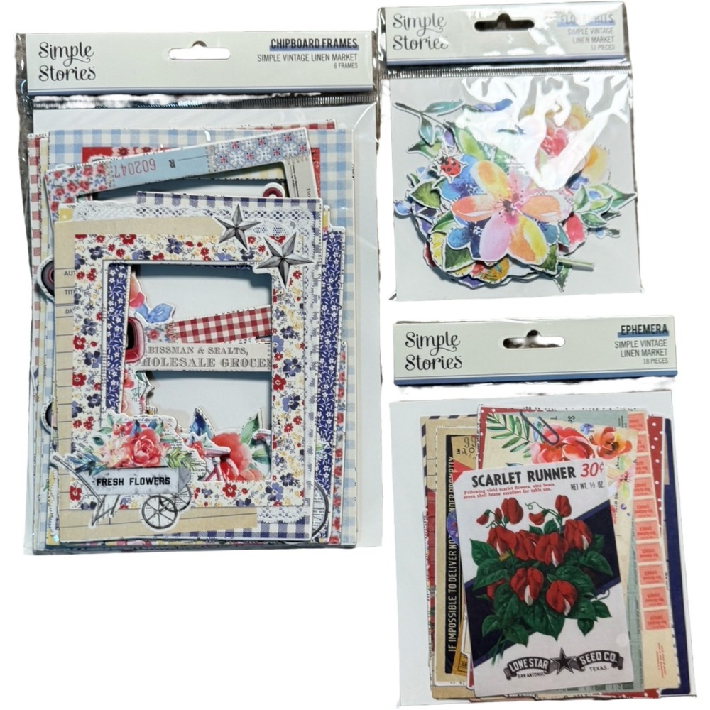 Simple Stories Simple Vintage Linen Market Scrapbook Bundle OS Multi Good Floral